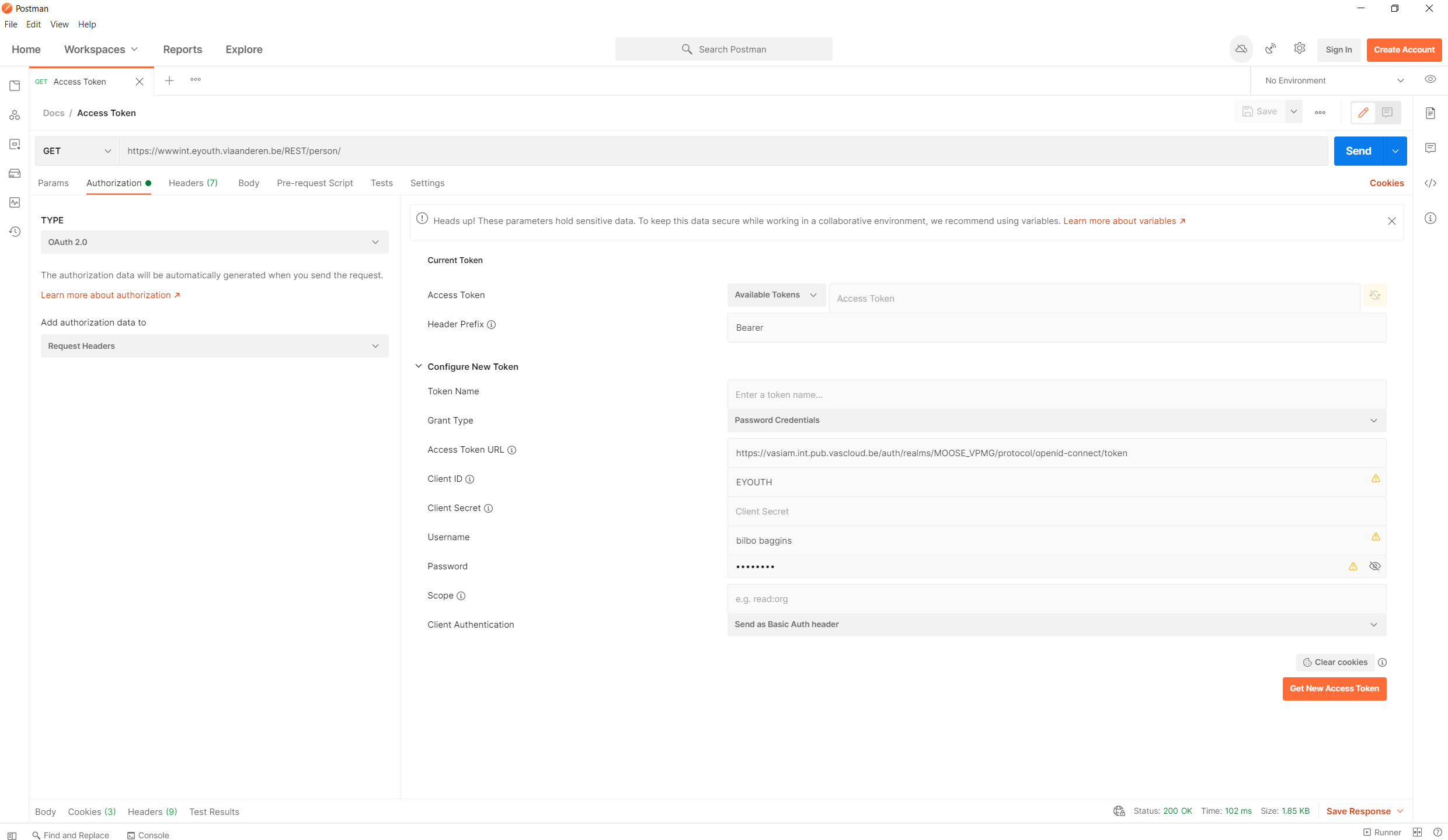 postman access token